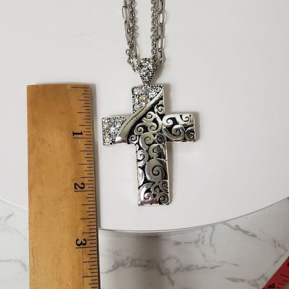 MULTI-STRAND CROSS Pendant Necklace - Picture 6 of 9